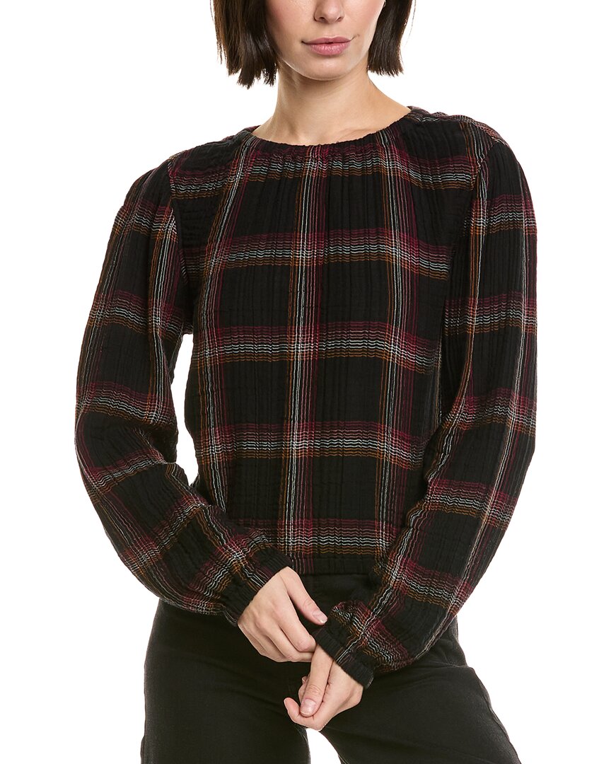 Bella Dahl Elastic Shirred Top In Black