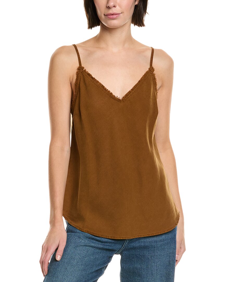 Bella Dahl Frayed Edge V-neck Camisole In Gold