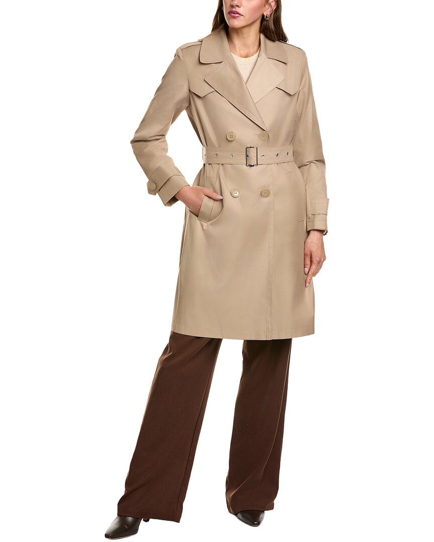 Via Spiga Double-breasted Trench Coat In Brown
