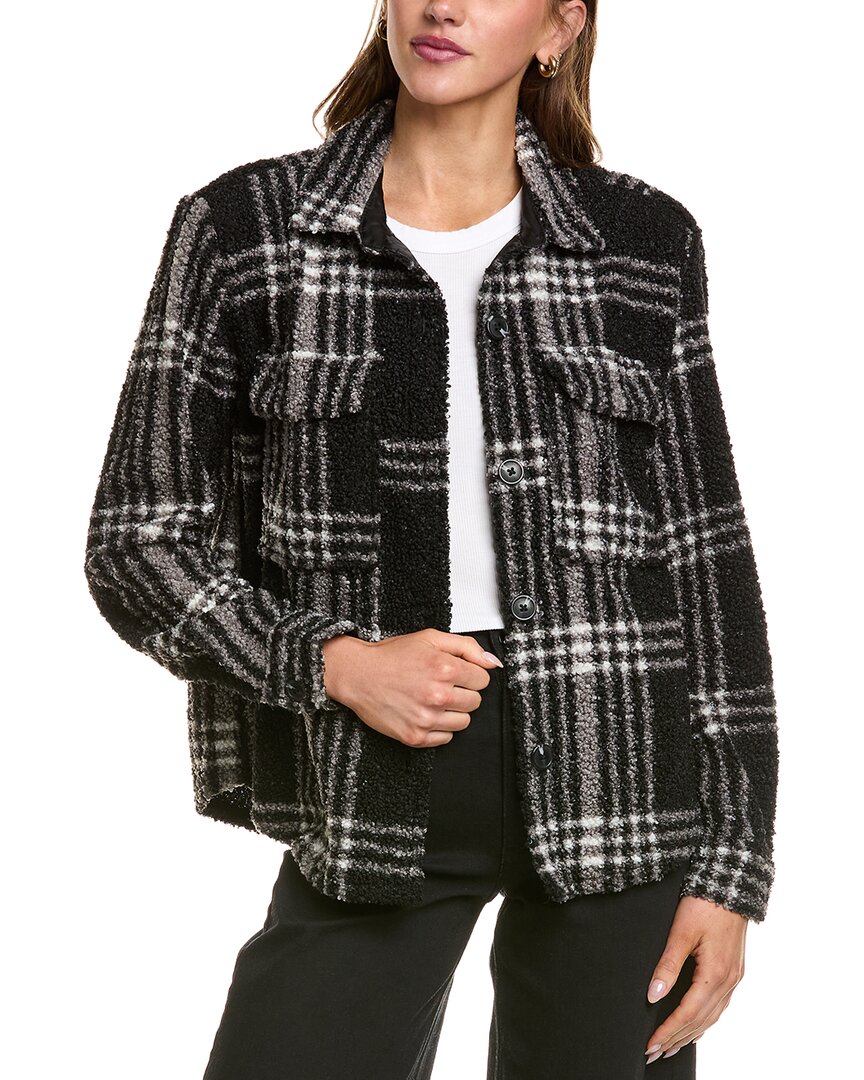 Beachlunchlounge Tory Fleece Shacket In Black