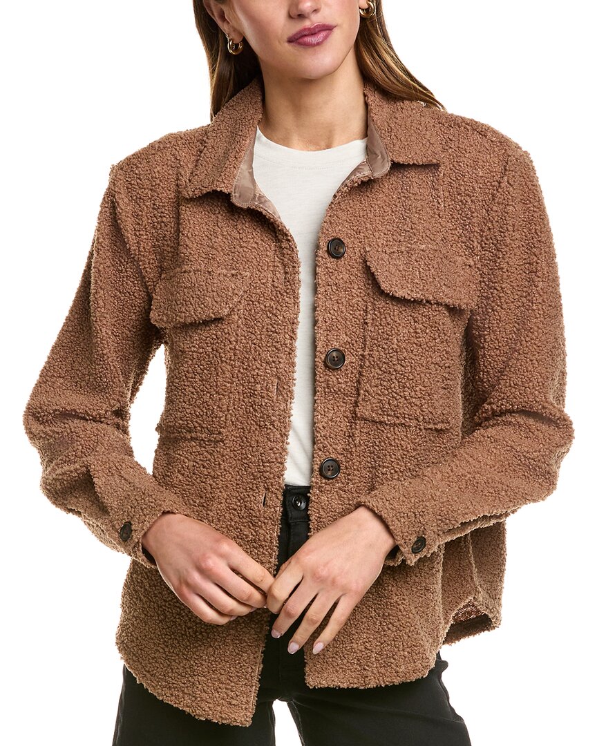Beachlunchlounge Tory Fleece Shacket In Brown