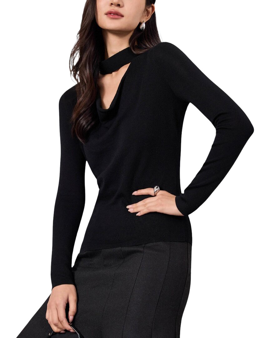 Enjoy Petra Silk-blend Sweater In Black
