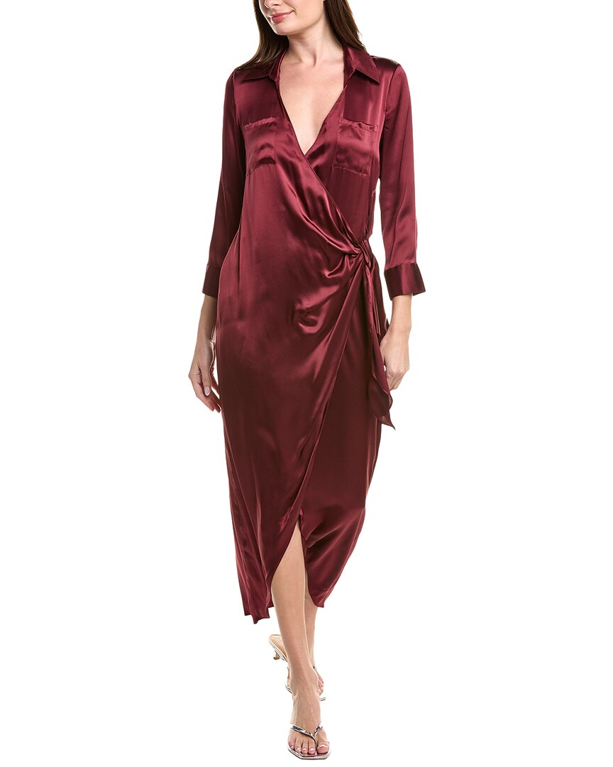 L'agence Kadi Long Silk Wrap Dress