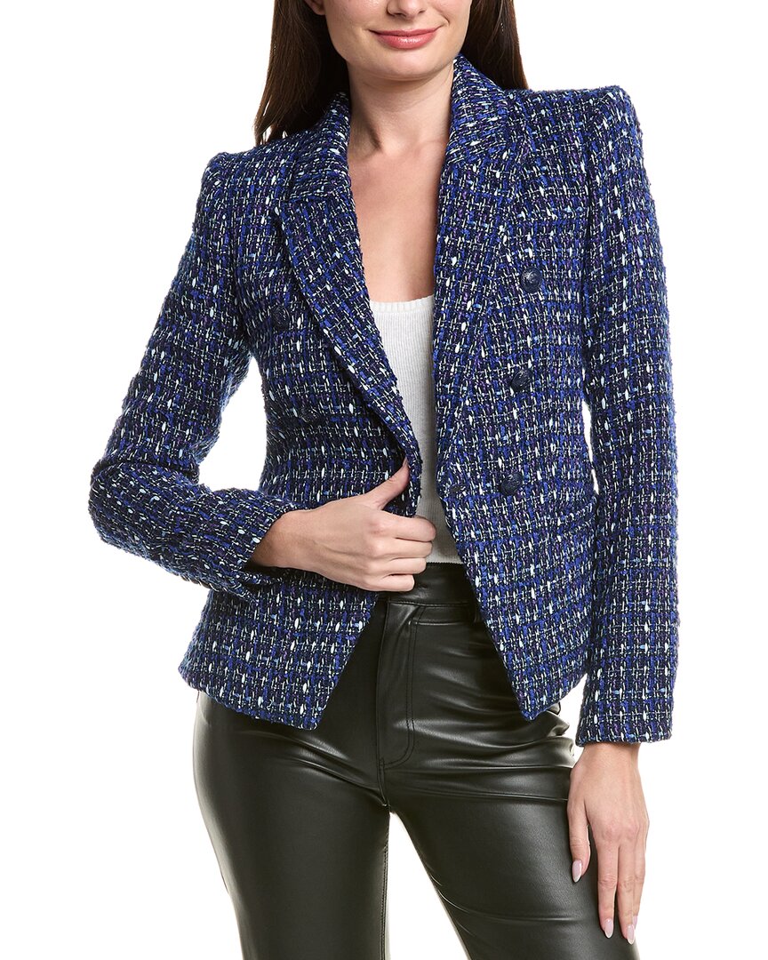 L'agence Marie Double-breasted Blazer In Blue