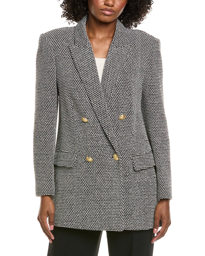 L'agence Riva Knit Double-breasted Blazer In Multi