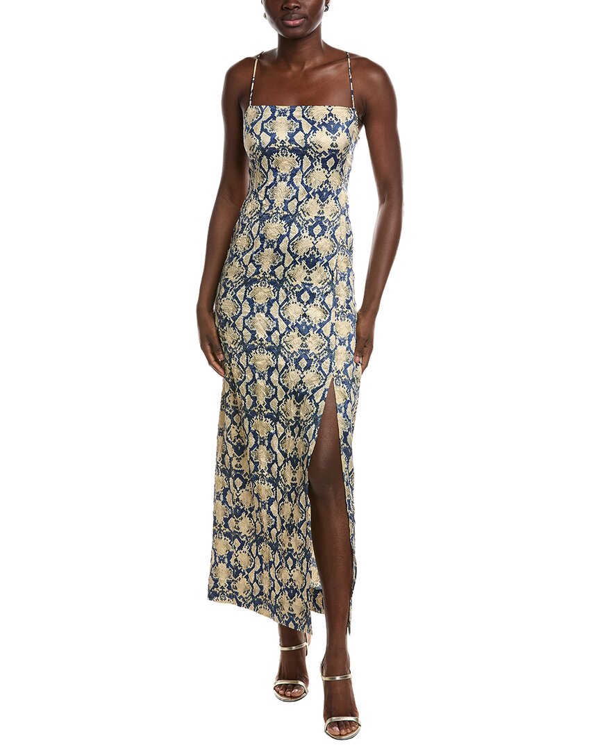 Ganni Crinkled Satin Midi Slip Dress In Brown