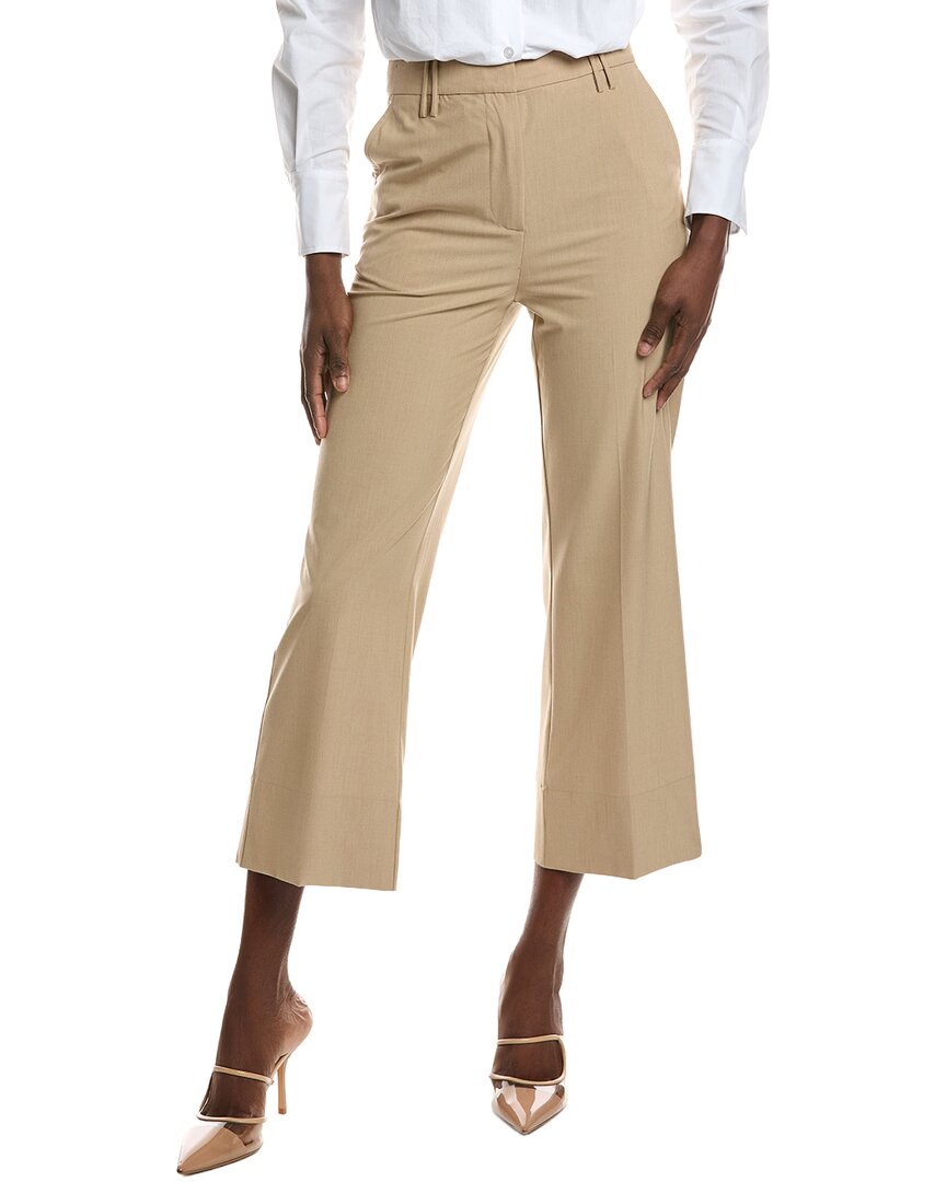 Ganni Drapey Melange Cropped Pant In Brown