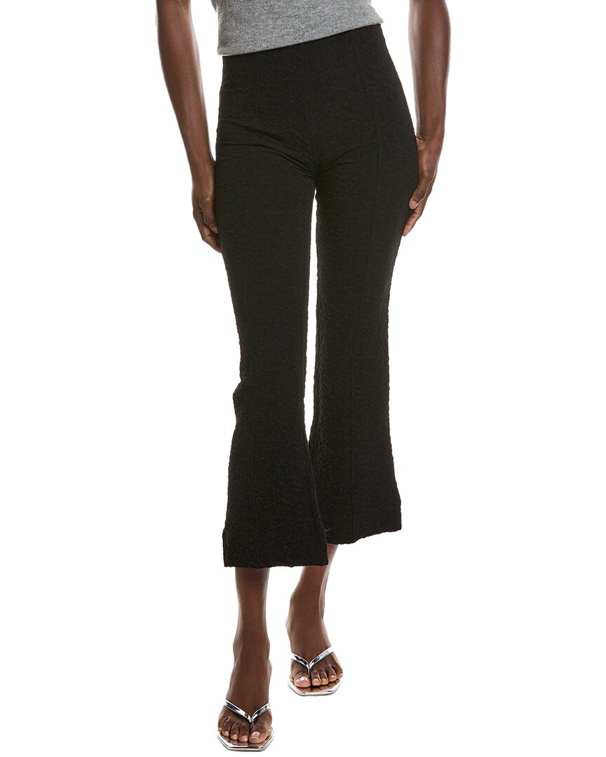 Ganni Textured Suiting Cropped Pant In Black