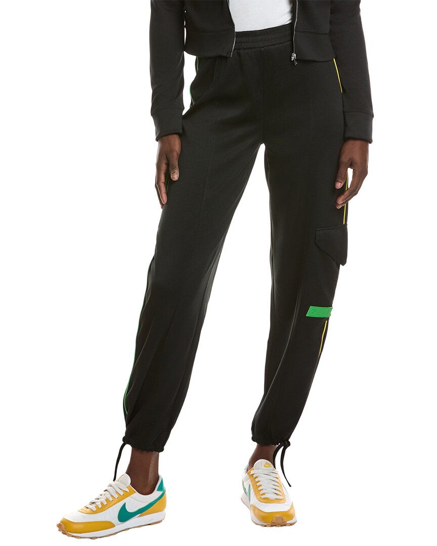 Ganni Sporty Jersey Loose Pant In Black