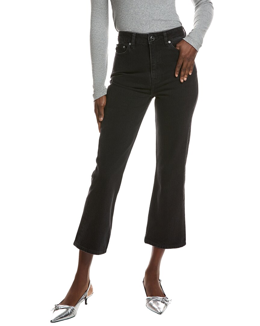 Ganni High-waisted Flared Jeans In Black