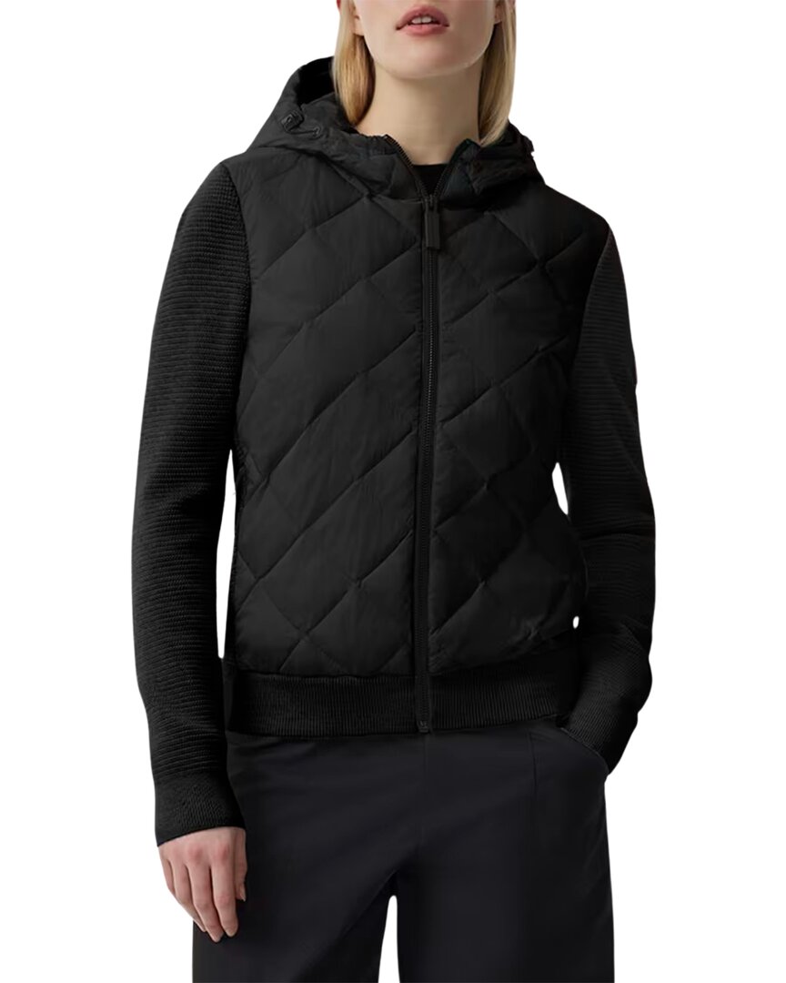 Canada Goose Hybridge Wool Knit Hoodie In Black