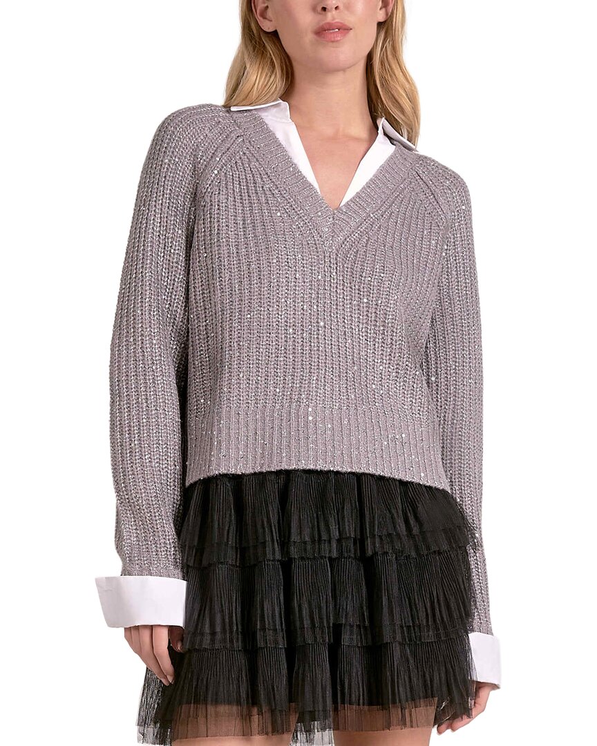 Elan Wool-blend Pullover In Gray