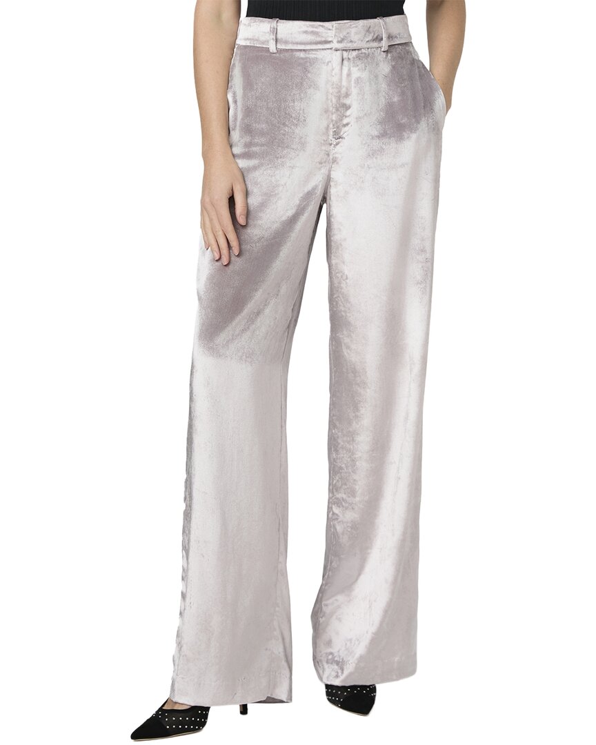 Paige Chateau Pewter Wide Leg Trouser Jean In Silver