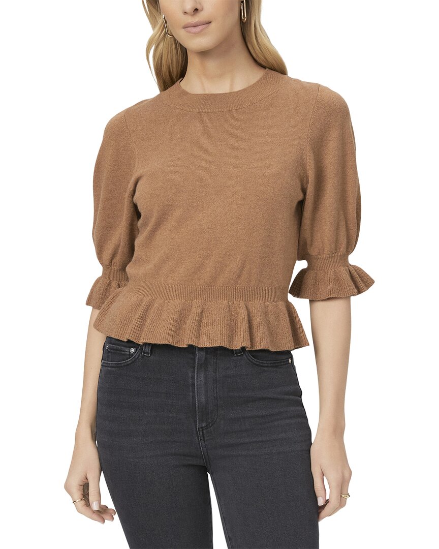 Paige Sabelina Wool & Cashmere-blend Top In Brown