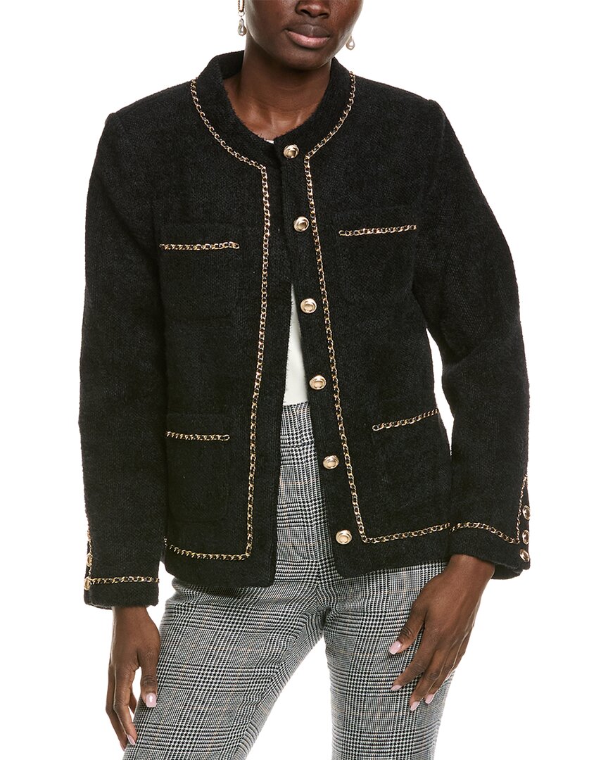 Endless Rose Chain Trimmed Jacket In Black