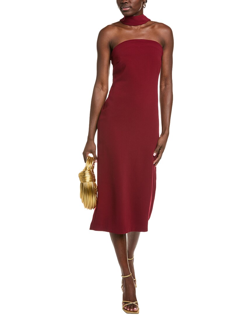 Endless Rose Choker Tie Midi Dress In Red