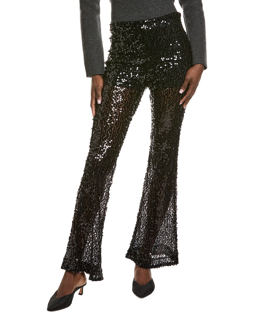 Endless Rose Flared Sequins Pant In Black
