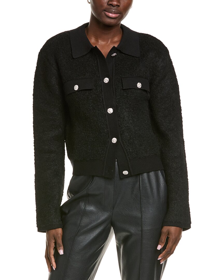 Endless Rose Collared Button-up Wool-blend Jacket In Multi