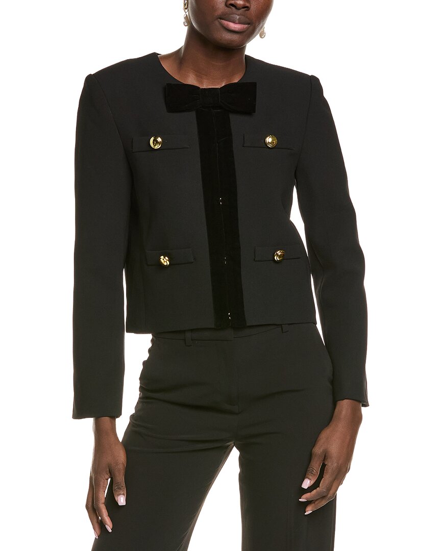 Endless Rose Velvet Contrast Jacket In Black