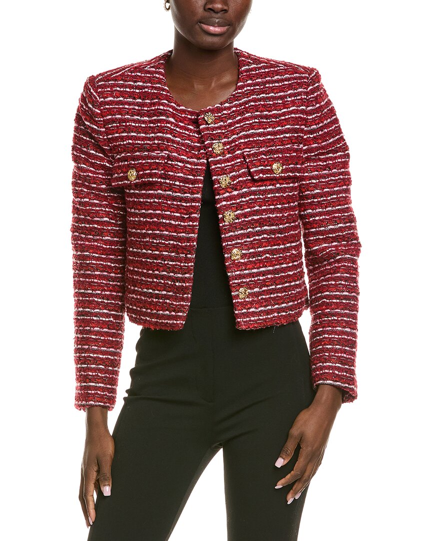 Endless Rose Tweed Wool-blend Jacket In Red