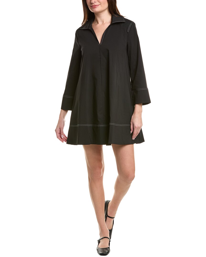 English Factory Contrast Stitch Detailed Mini Dress In Black