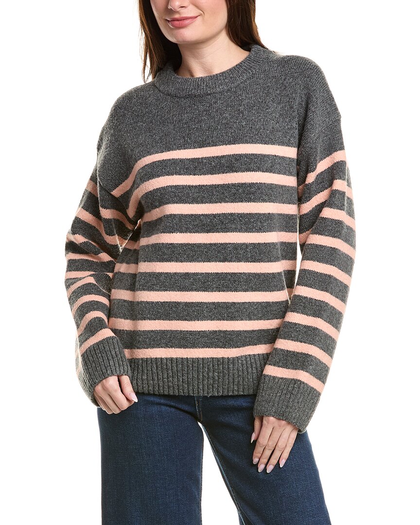 English Factory Striped Crewneck Sweater In Gray