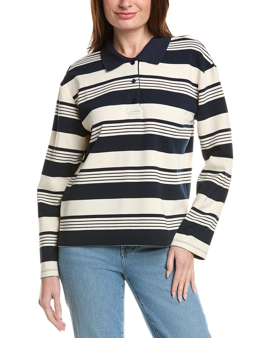 English Factory Striped Polo Shirt In Blue