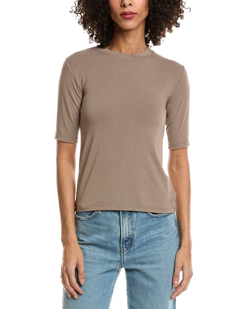 Splendid Quarter Sleeve T-shirt In Brown