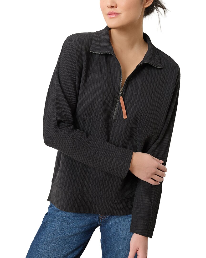 Lilla P Dolman Half Zip Pullover In Black