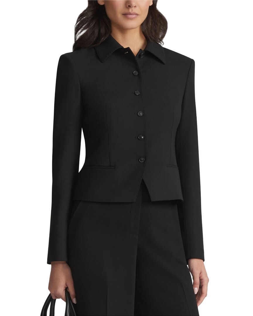 Lafayette 148 New York Petite Tailored Cropped Jacket In Black