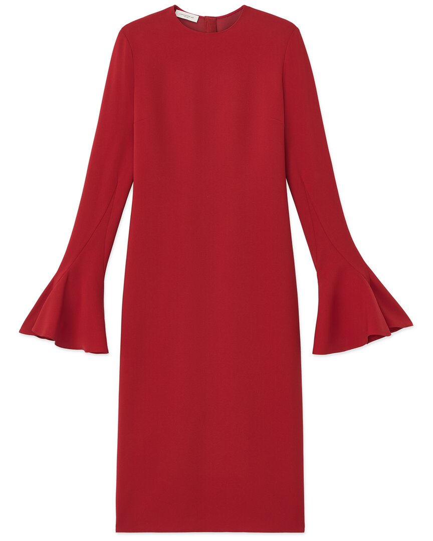 Lafayette 148 New York Godet Sleeve Dress In Red