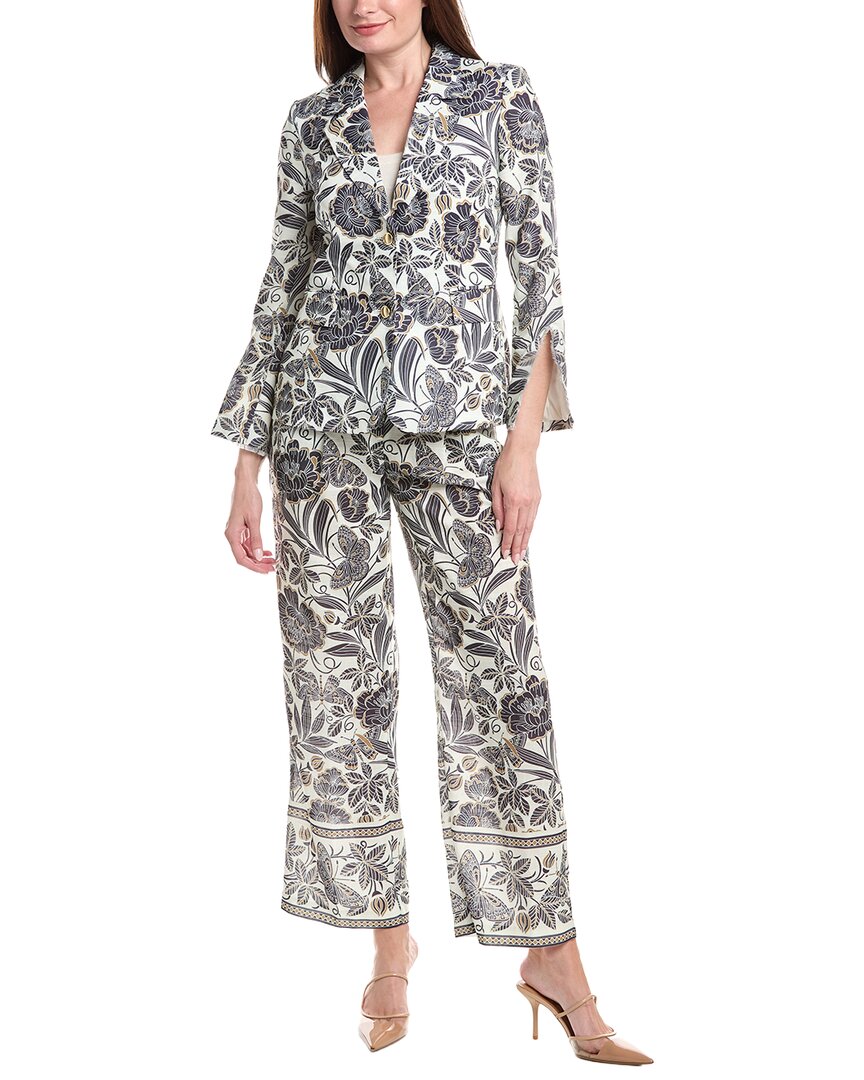 Nanette Lepore Nanette 2pc Linen Blend Blazer & Pant Suit Set In Tan