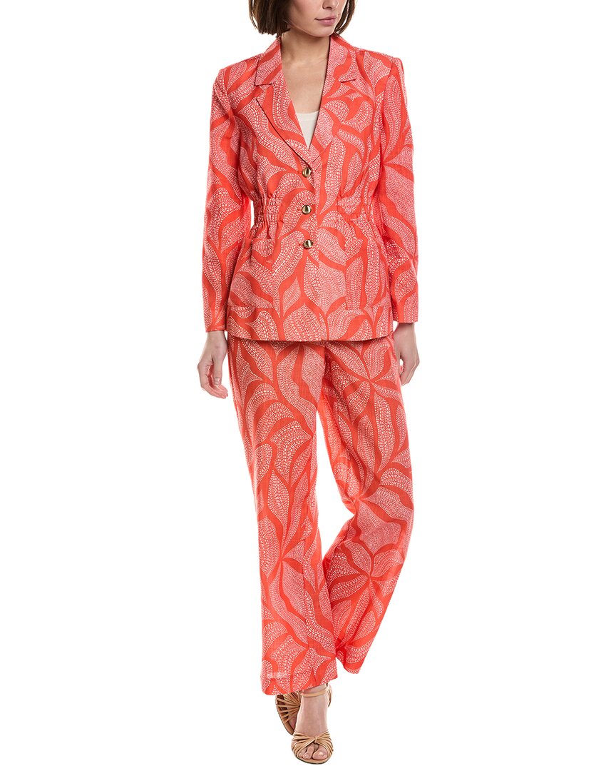 Nanette Lepore Nanette 2pc Jacket & Pant Suit Set In Orange