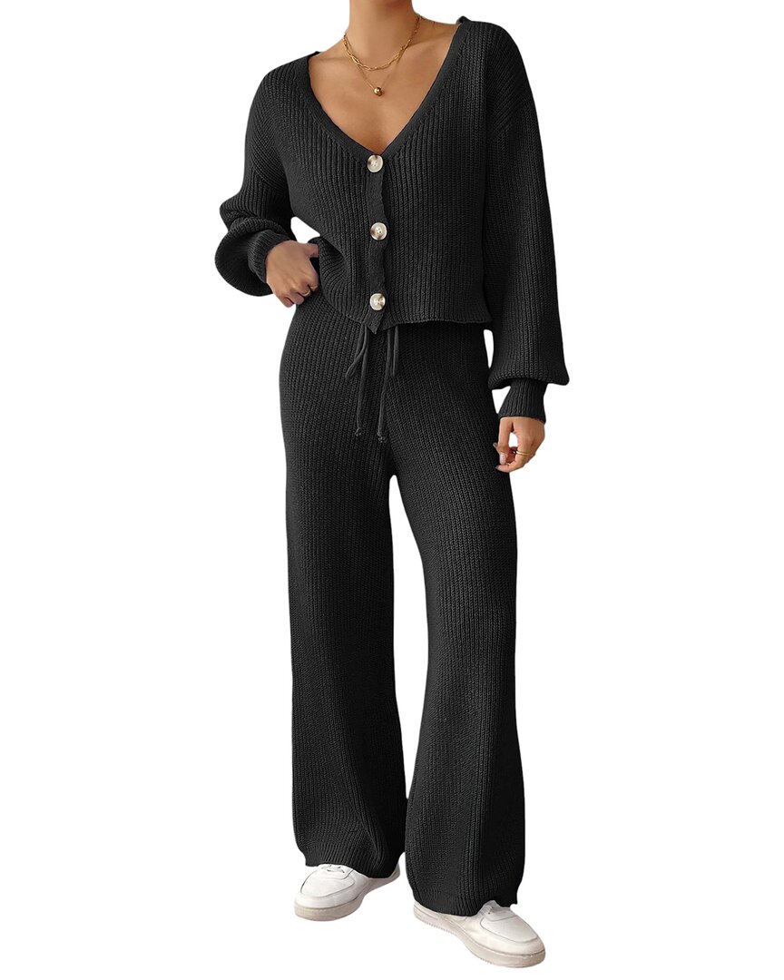 Nino Balcutti 2pc Cardigan & Pant Set In Black