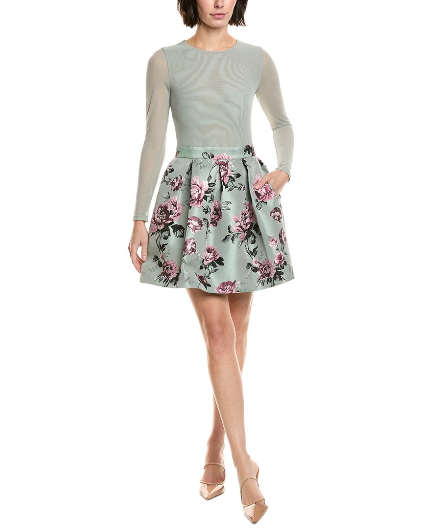 Alice And Olivia Alice + Olivia Chara Pleated Party Dress In Green