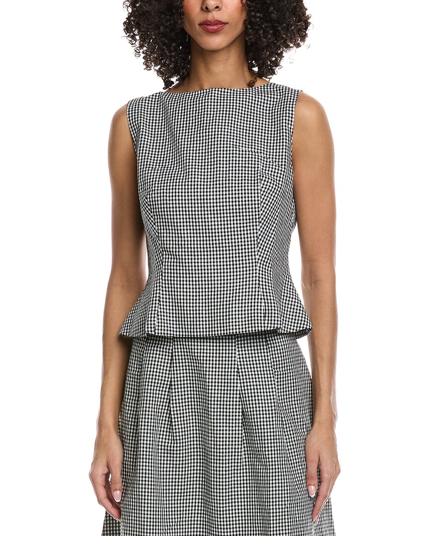 Seraphina Linen-blend Blouson Vest In Black