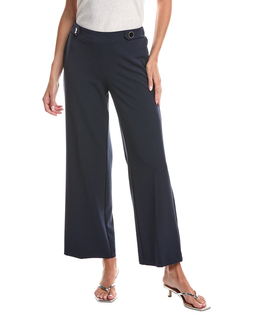 T Tahari Woven Pant In Navy