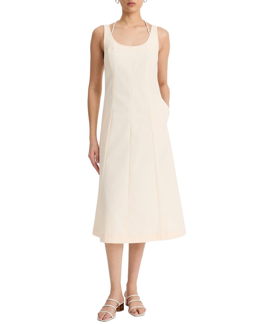 Vince Seamed Tank Dress In White