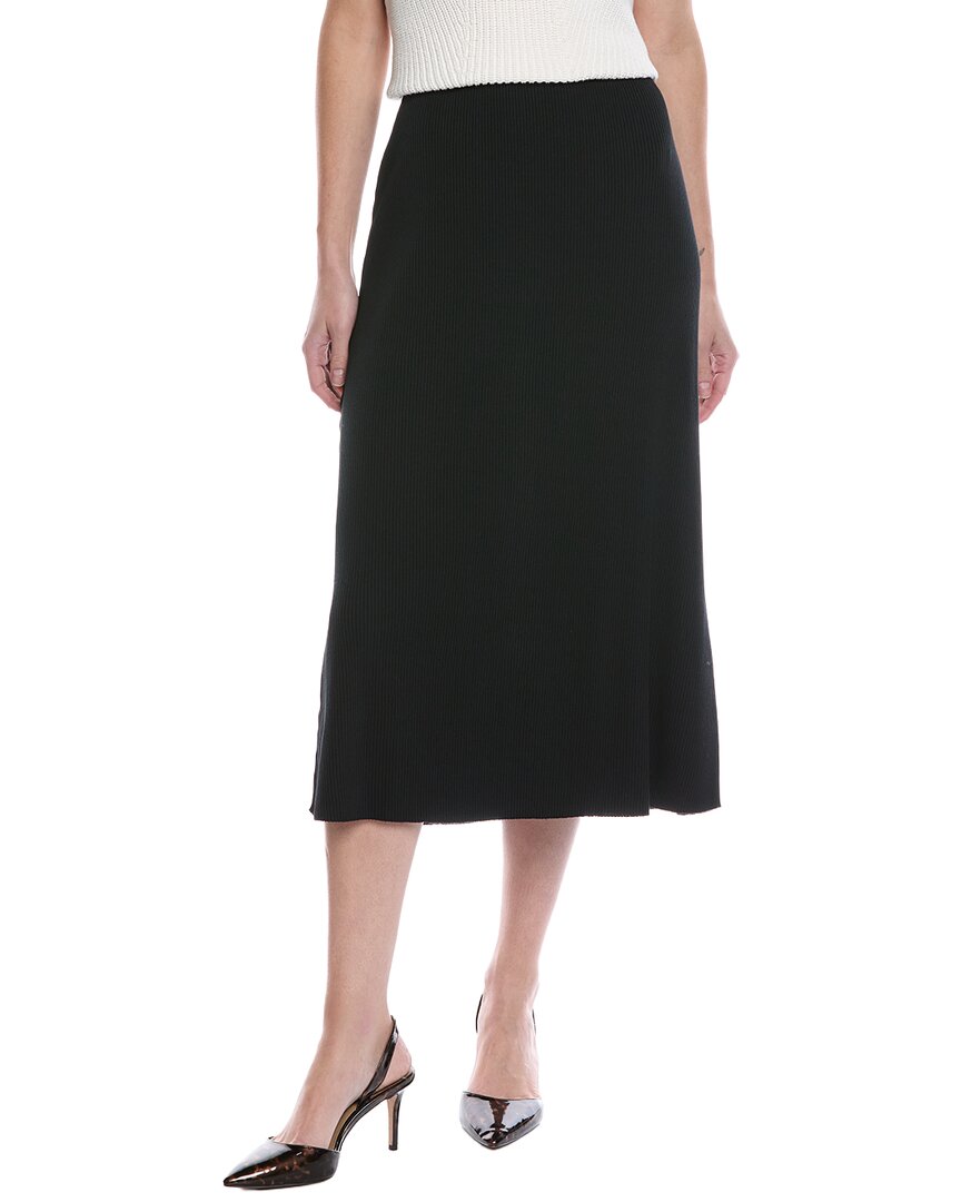 Vince Rib Midi Skirt In Black