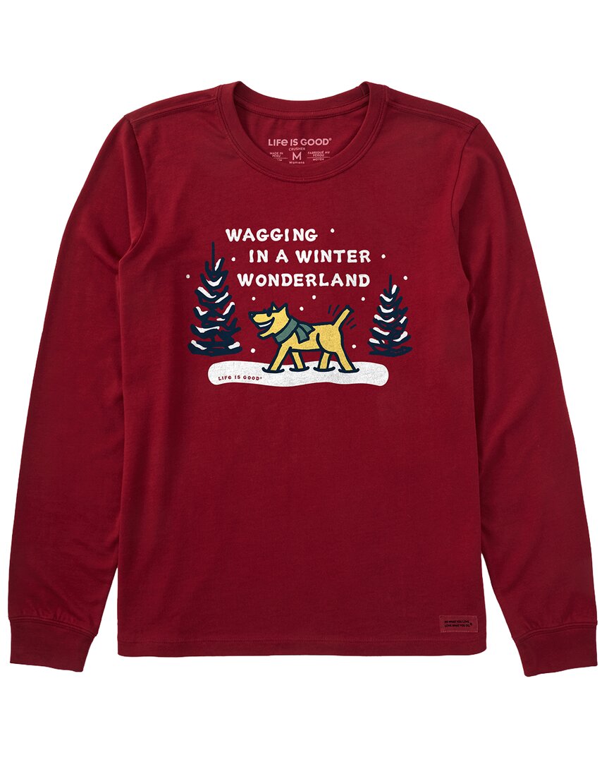 Life Is Good ® Long Sleeve Crusher T-shirt In Burgundy