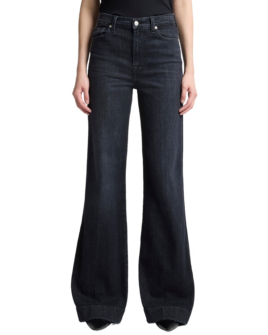 7 For All Mankind Modern Dojo Black Flare Jean In Black