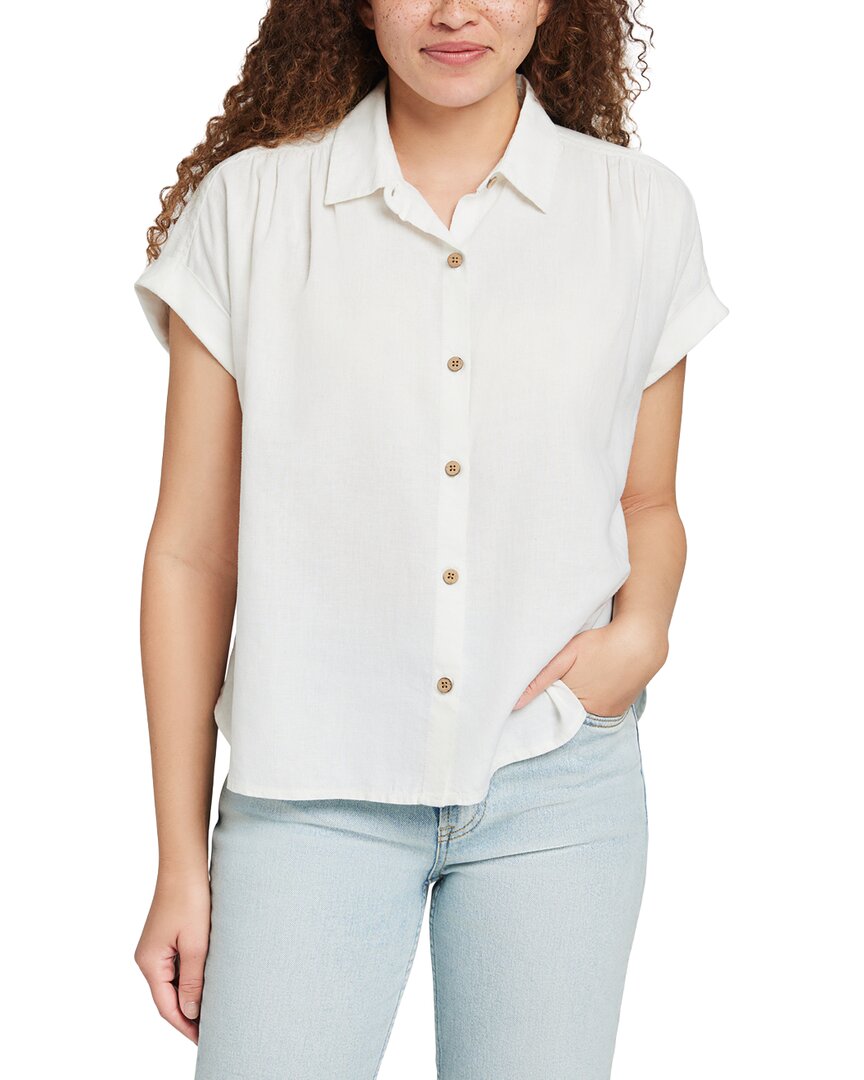 Faherty Breeze Linen-blend Shirt In White