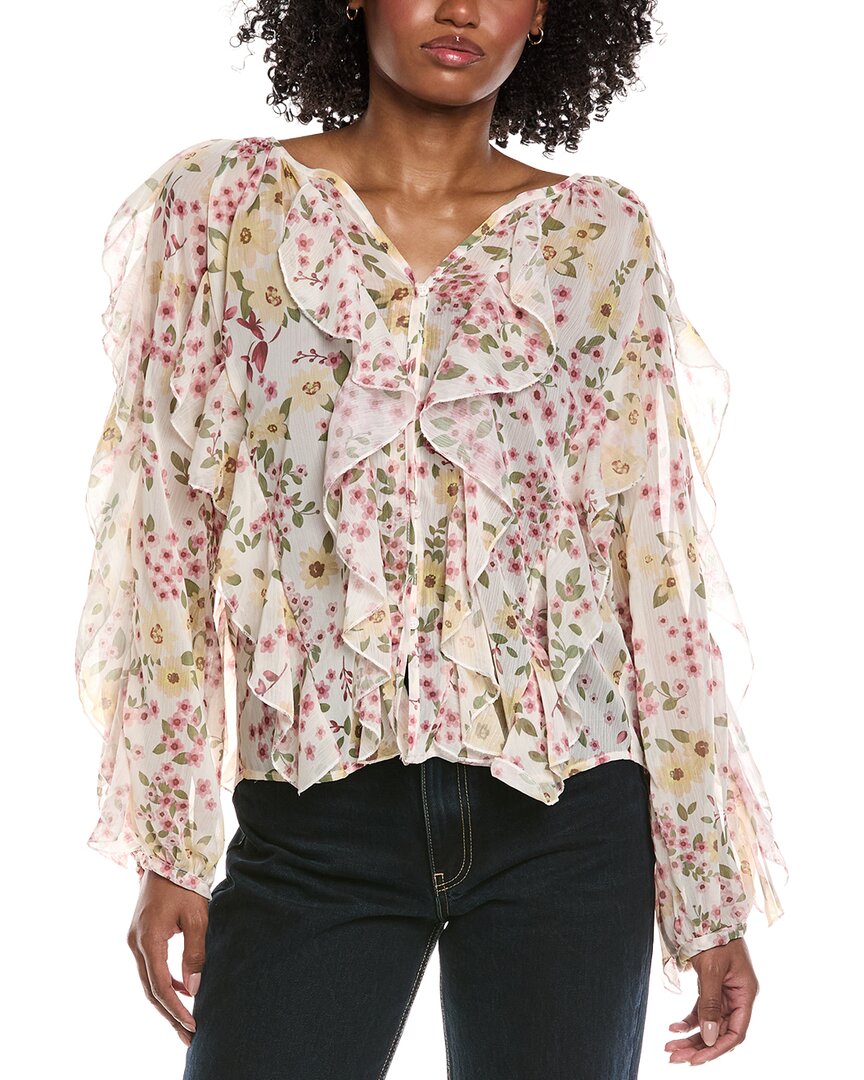 Colette Rose Ruffle Blouse In Gold
