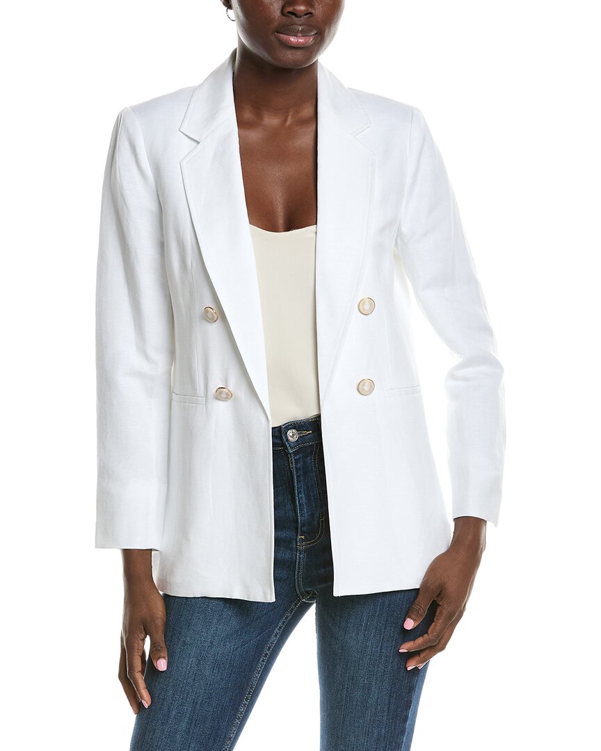 Anne Klein Linen-blend Blazer In White