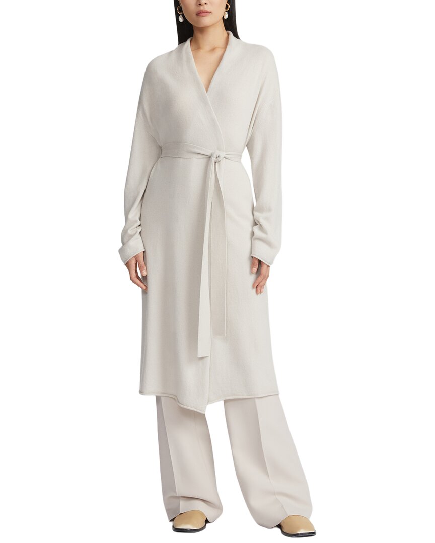 Lafayette 148 New York Belted Cashmere Robe In White