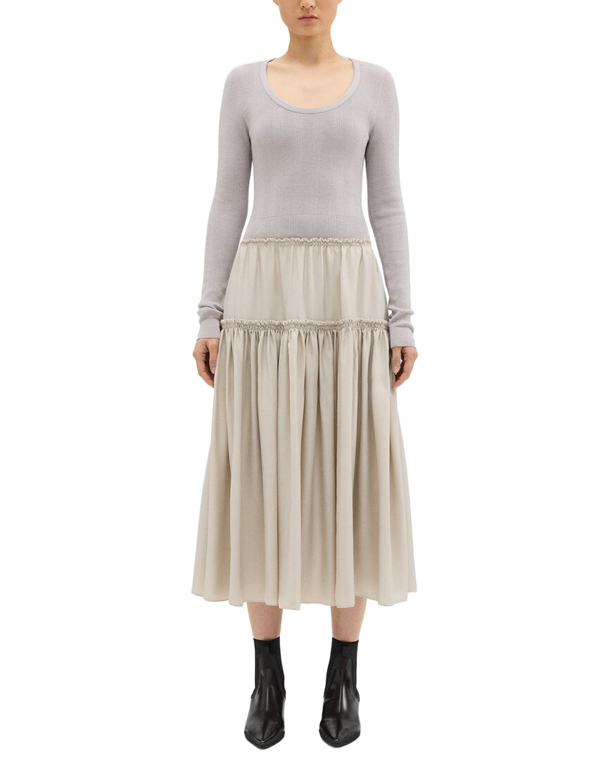 Theory Wool-blend Top In Gray