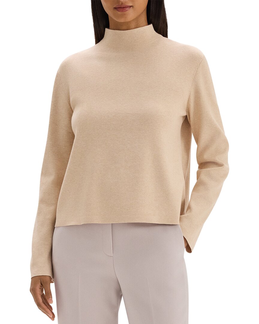 Theory Funnel Neck Pull Over In Brown