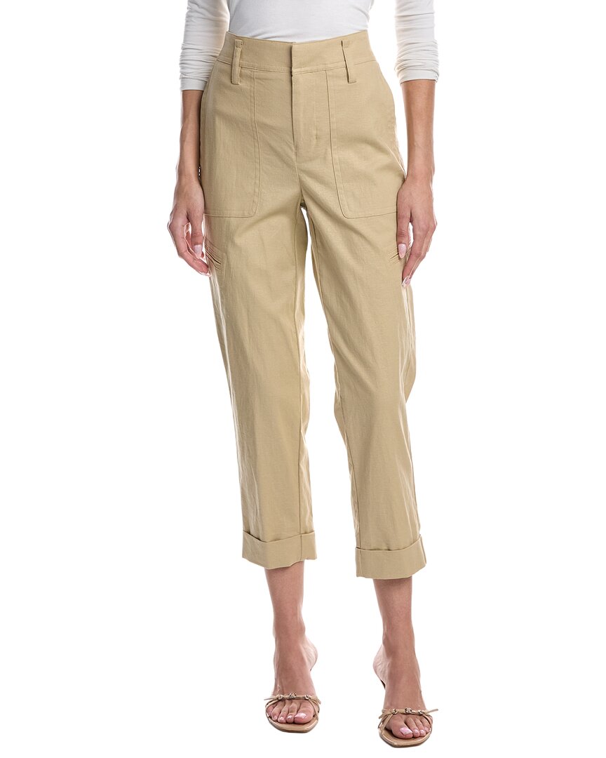 Vince Linen-blend Utility Pant In Tan