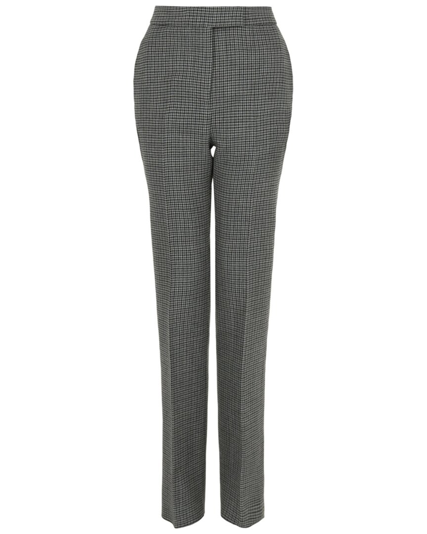 Ferragamo Wool Houndstooth Trouser In Grey