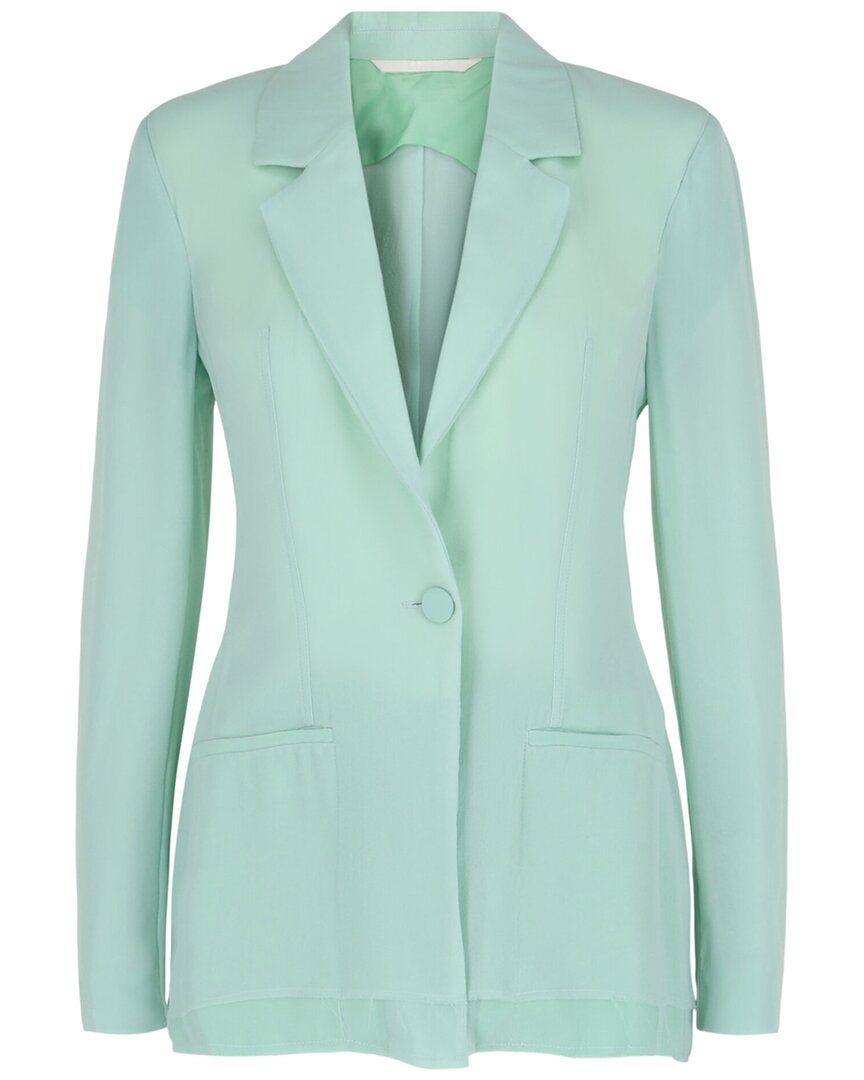 Givenchy Single-breasted Sheer Silk Blazer In Green